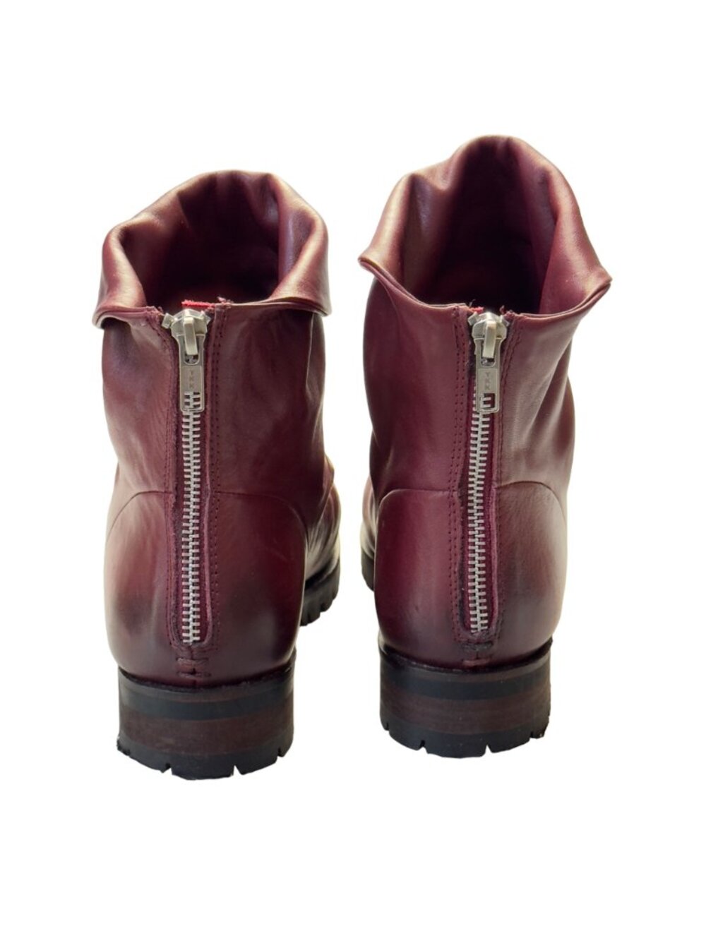 SKECHERS Women’s Boots Burgundy Leather Slouchy Ankle Cuffed Rear Zip Size 7.5M - Picture 4 of 13